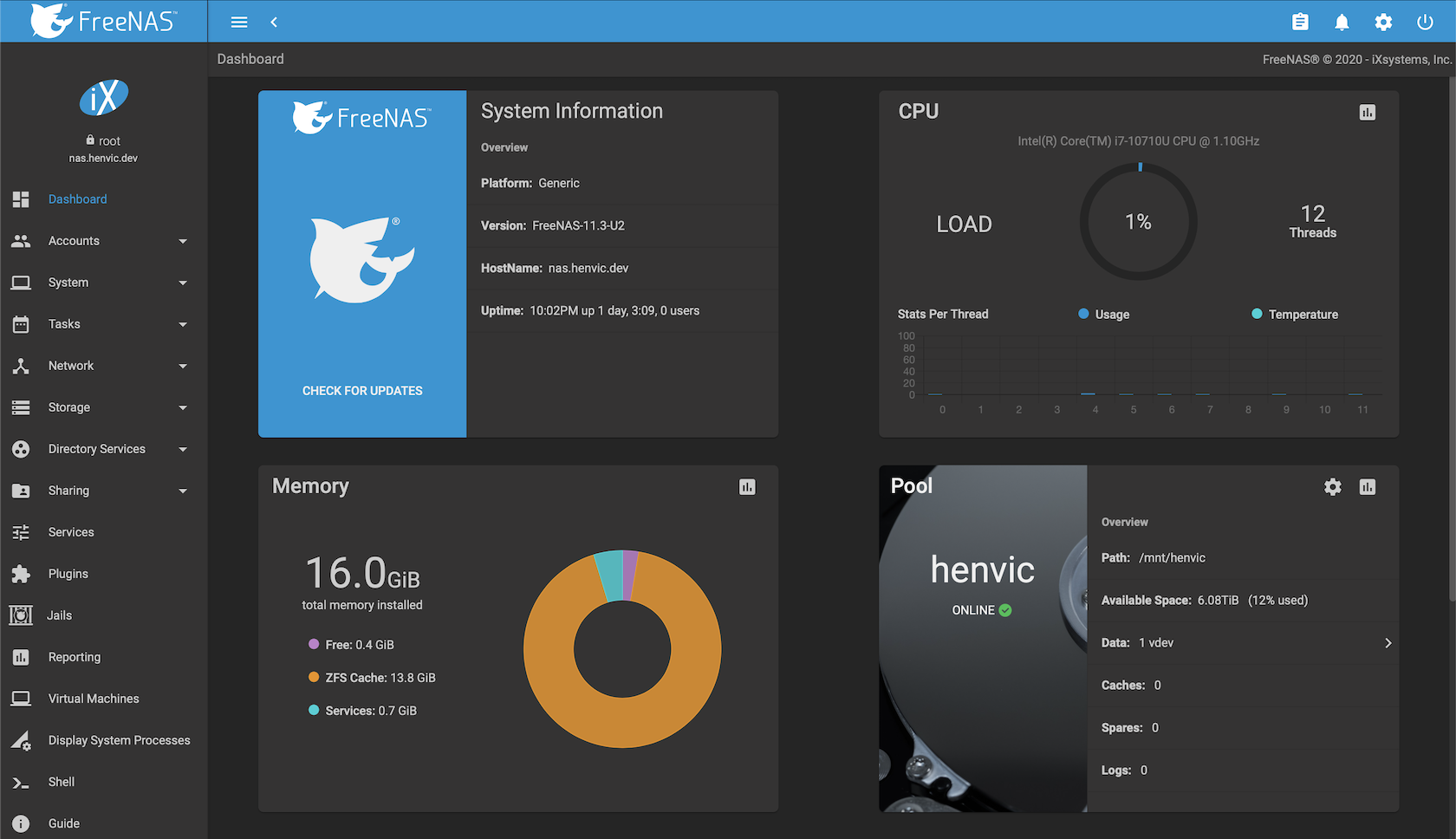 FreeNAS screenshot